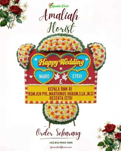 Karangan Papan Bunga Pernikahan di Mekarlaksana